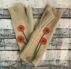 Beige Cherry Blossom Cashmere Glove