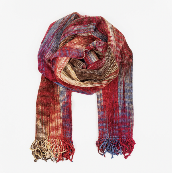 Red Bamboo Chenille Scarf
