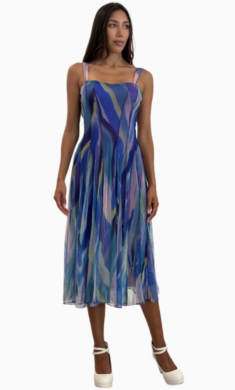 Aquarelle Panel Mesh Dress