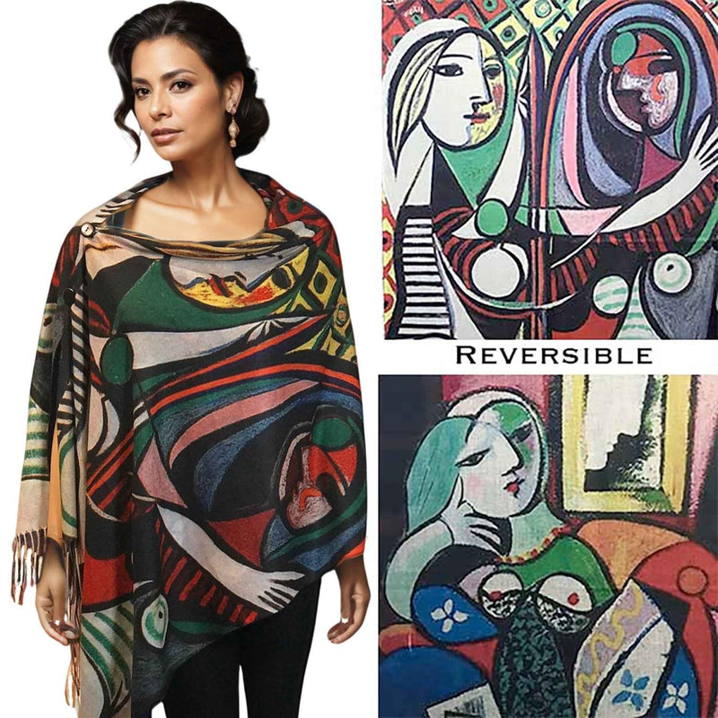 Picasso Reversible Reversible Button Shawl