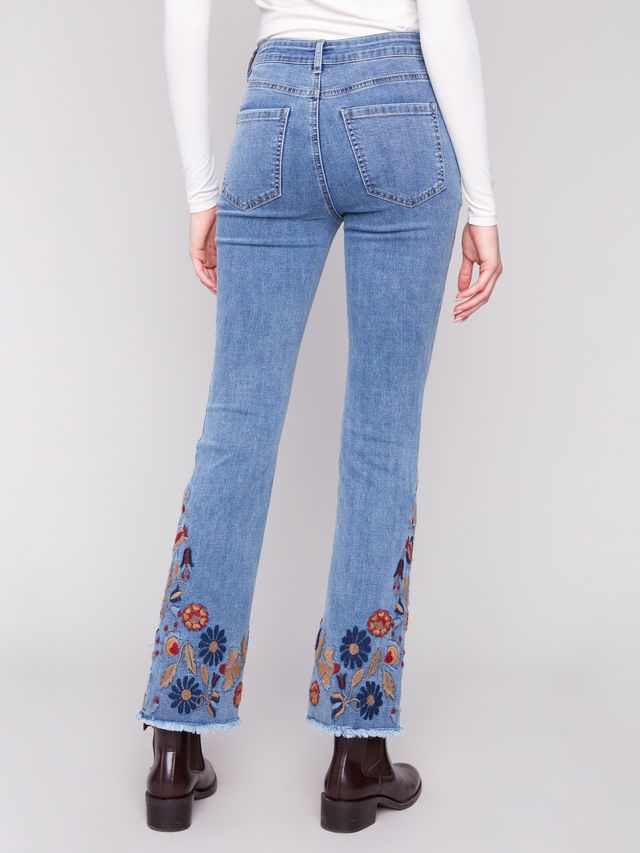 Flared Embroidered Jean