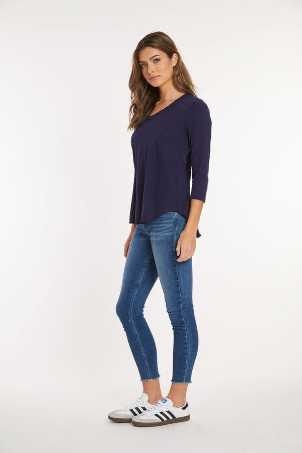 Vibrant Navy V-Neck Tee