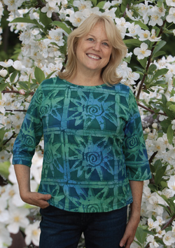 Teal Sunshine Batik Top