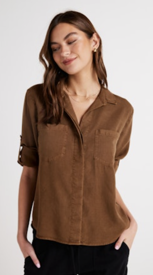 Twilight Gold Split Back Button Top