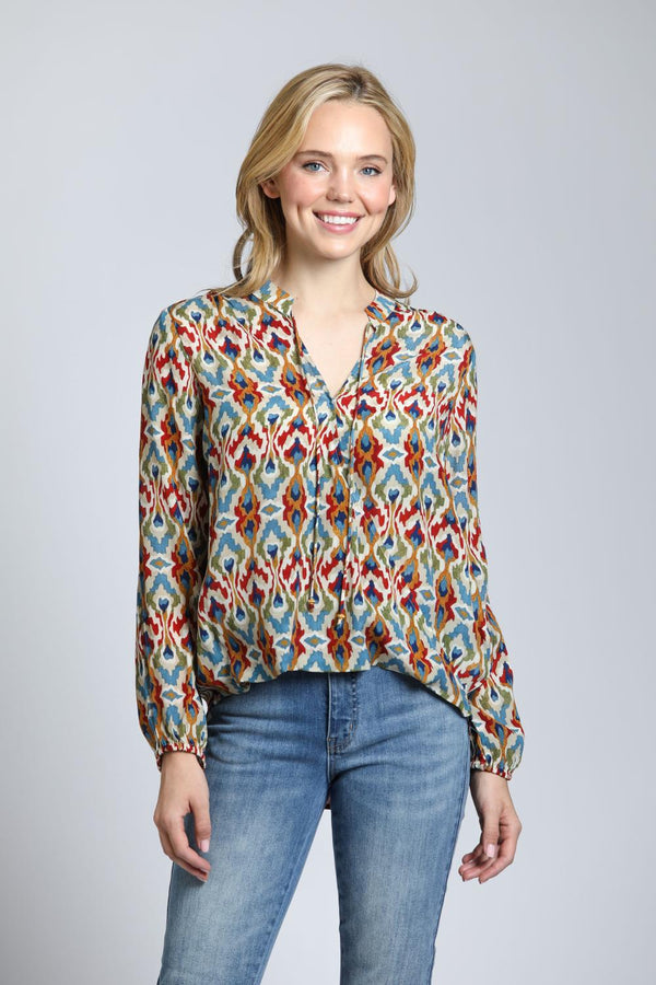 Ikat Cupro Pullover Top