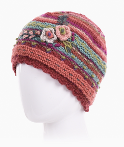 Goji Berry Floral Beanie