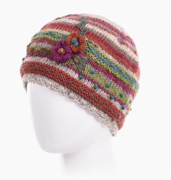 Rose Natural Floral Beanie