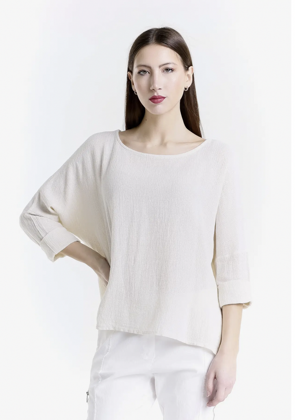 Cream Cottom Linen Top