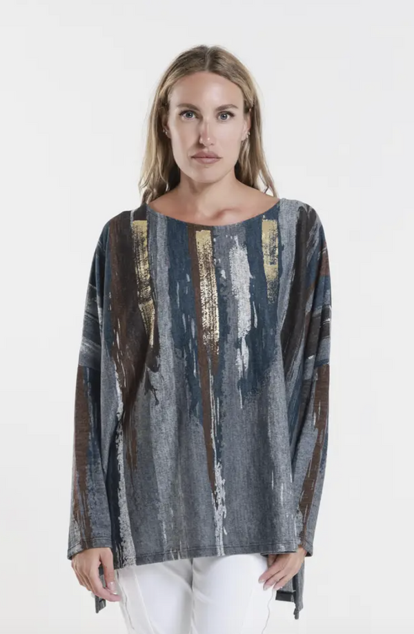 Stripe Long Sleeve Soft Light Sweater