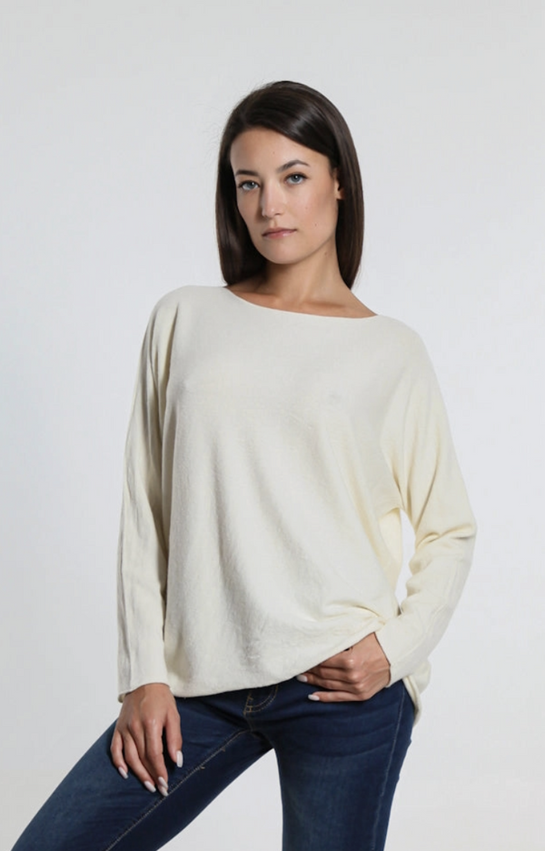 Cream Seriously Soft Jewel Neck Sweater