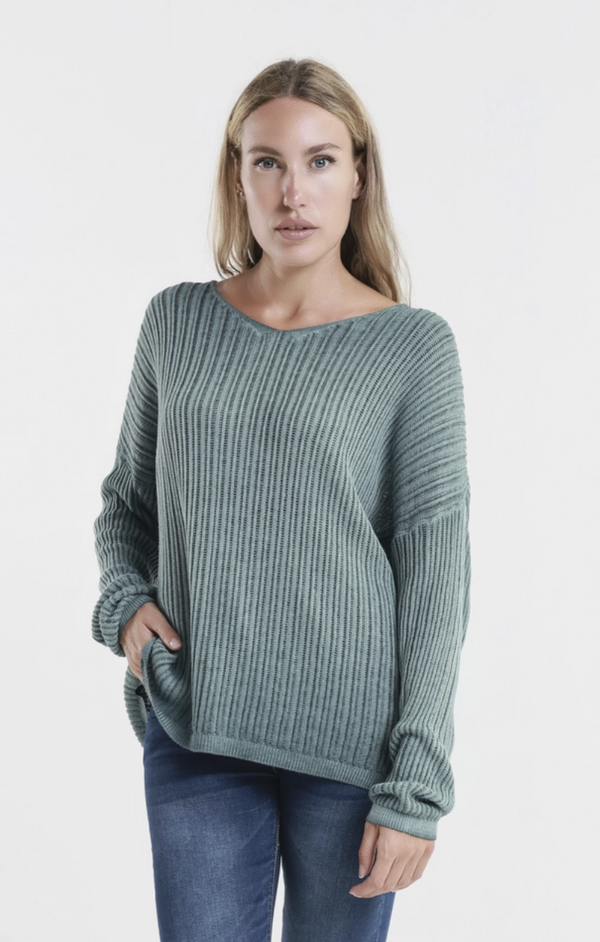 Teal Seriously Soft V-Neck Knit Sweater