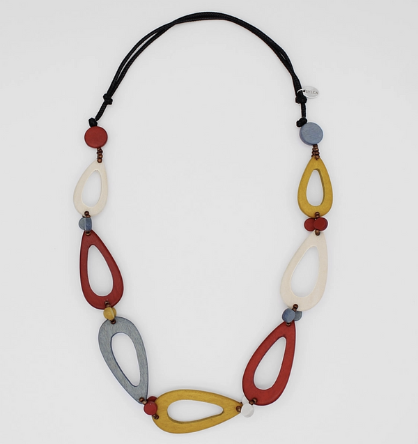 Spice Teardrop Wood Loop Necklace