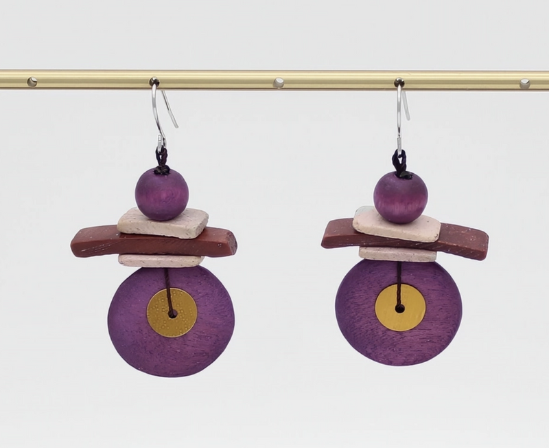 Assuta Magenta Drop Earring