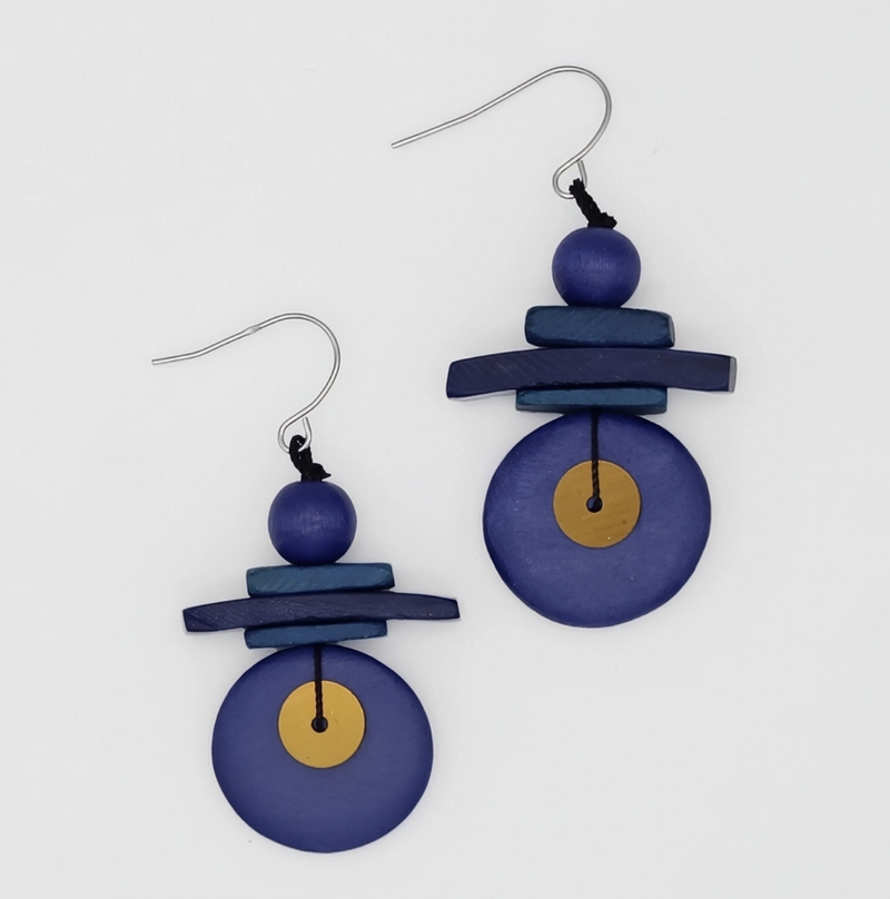 Assuta Navy Drop Earring