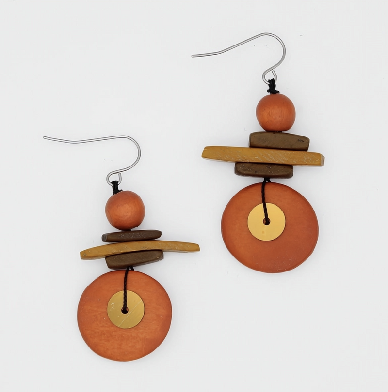 Assuta Orange Drop Earring