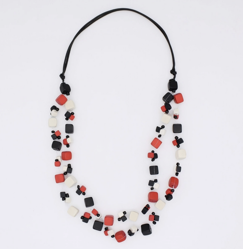 Red Lia Floating Bead Necklace