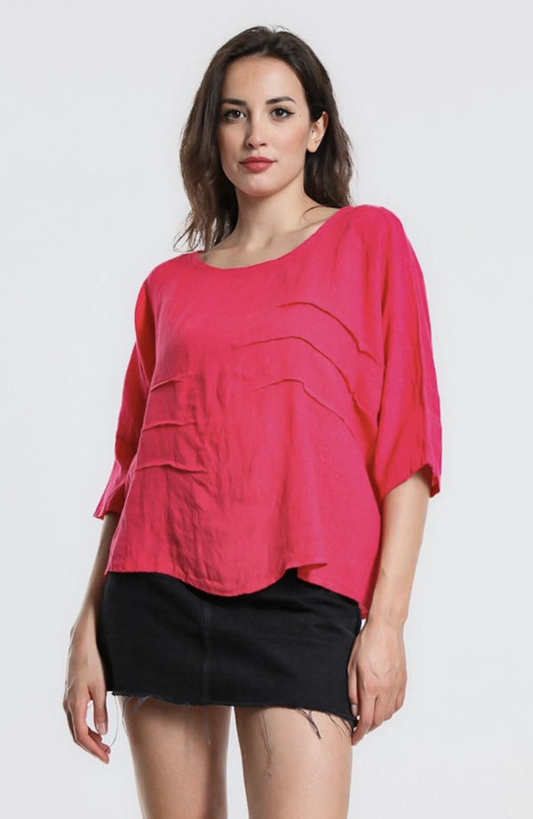 Strawberry Front Darted Top