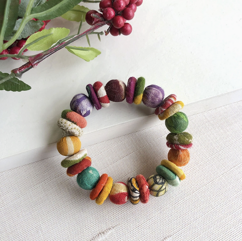 Kantha Button Bracelet