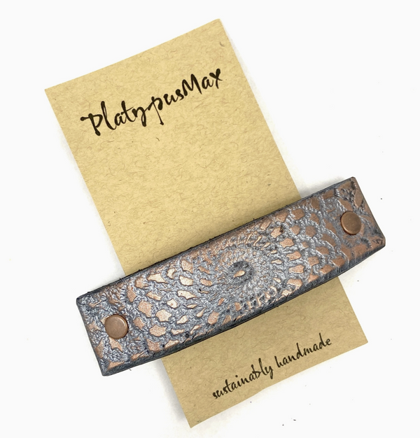 Mandala Leather Barrette