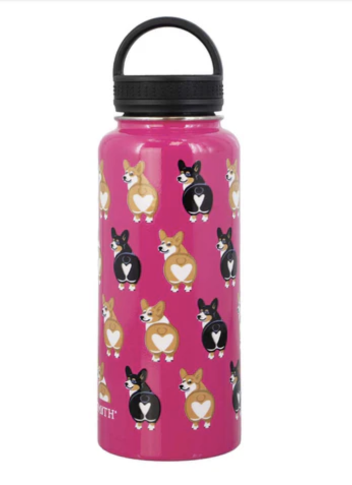 Pink Corgi Butt Water Bottle