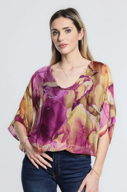 Cherry Marble Band Waist Top