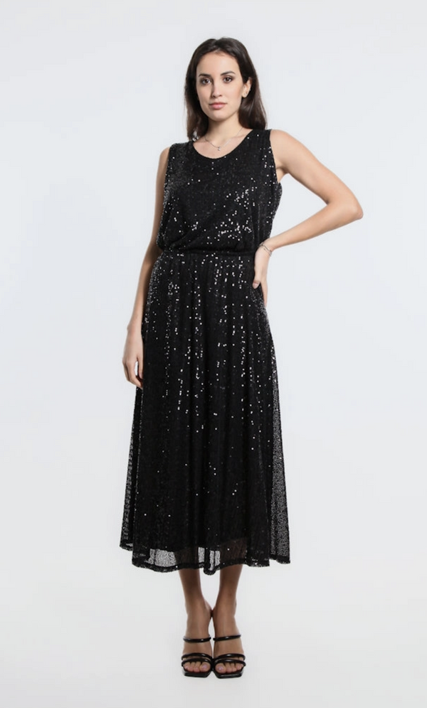 Black Sequin Tank Top