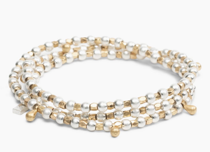 Metal Wrap Silver & Gold Bracelet