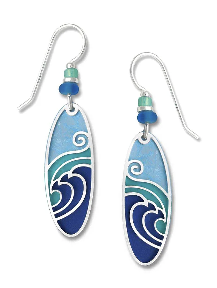 Blue & Aqua Wave Earring