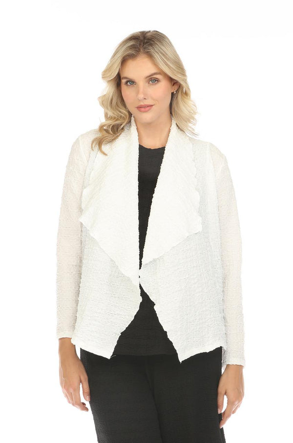 White Open Textured Jacket