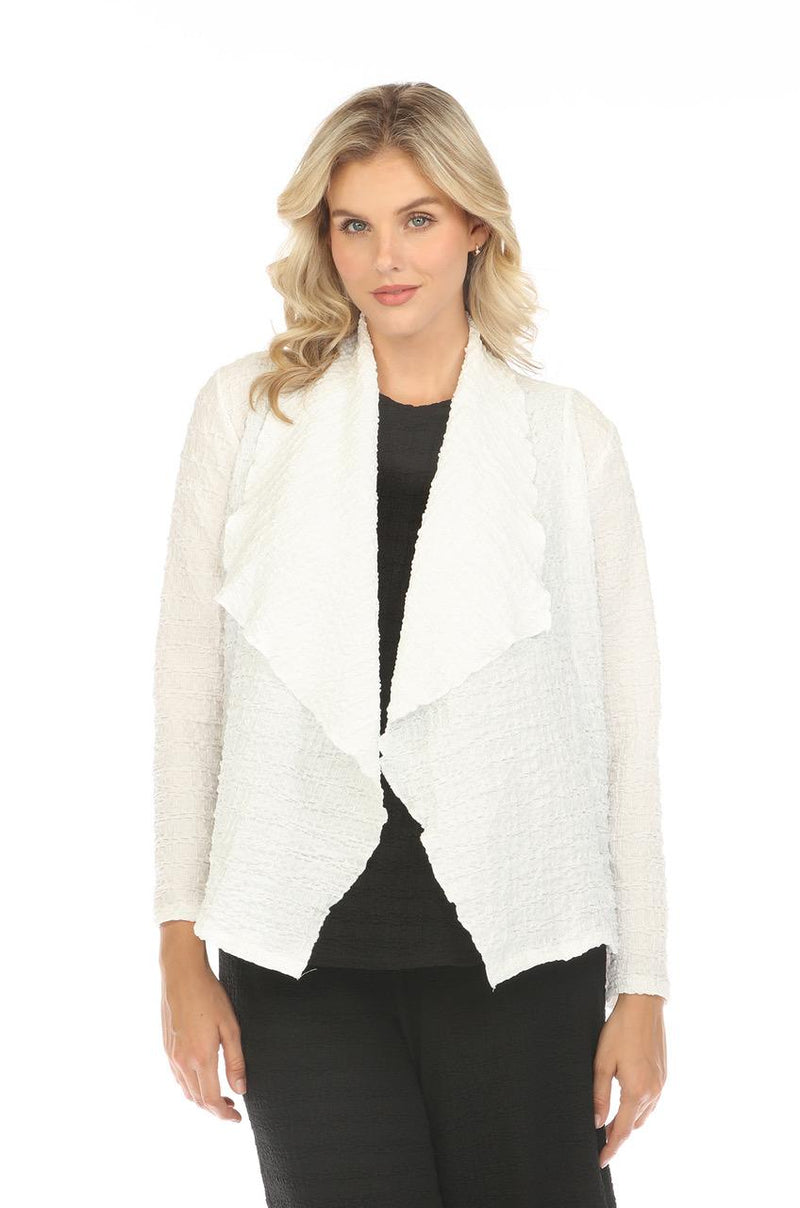 White Open Textured Jacket