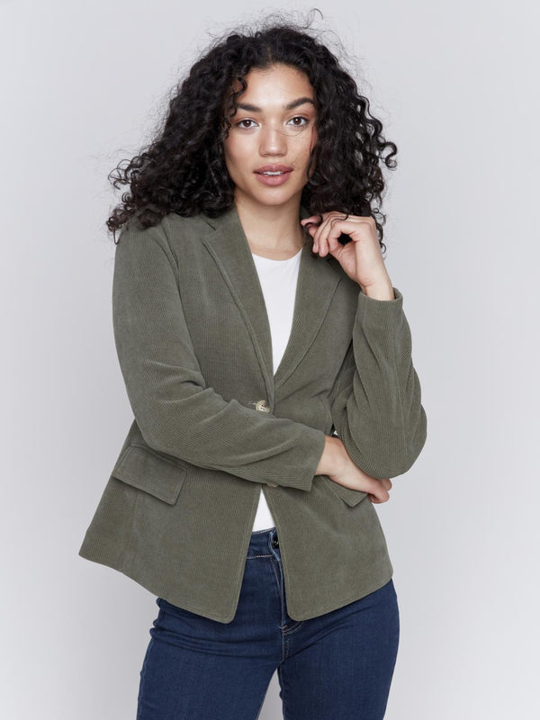 Olive Cord Stretch Jacket