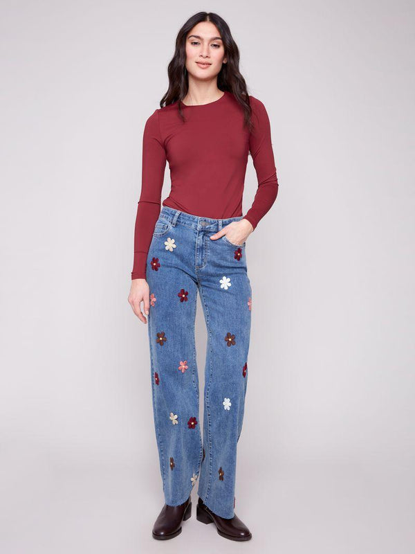 Flower Patch Wide Leg Jean
