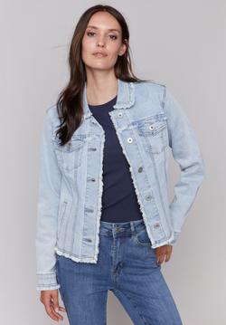 Bleach Blue Fringe Denim Jacket