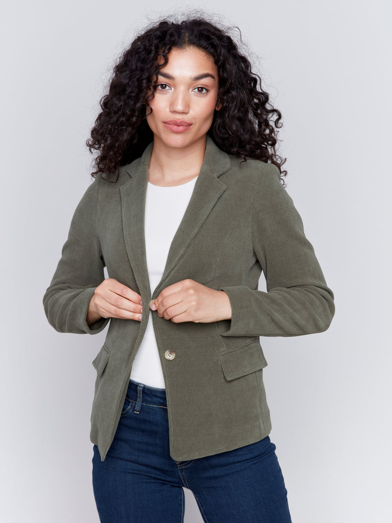 Olive Cord Stretch Jacket