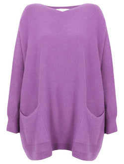 Purple Onesize Easy Sweater