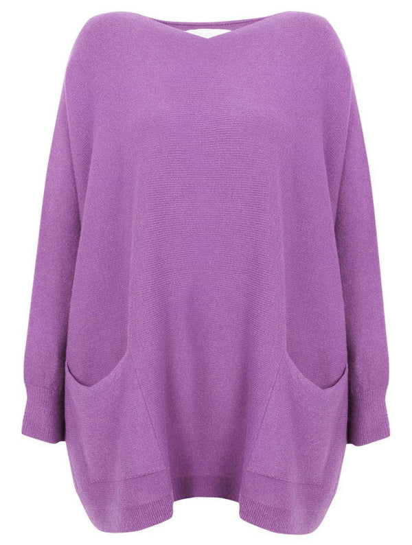Purple Onesize Easy Sweater