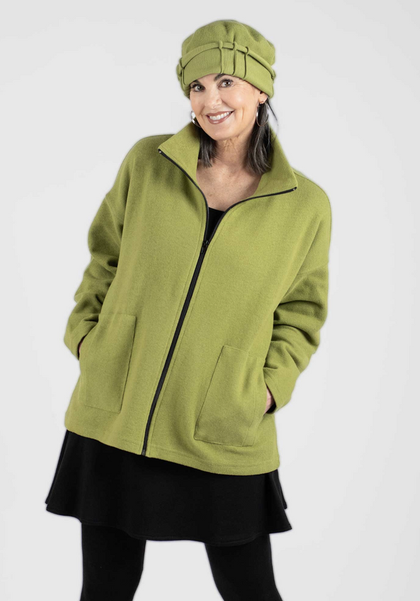 Green Cotton Zip Jacket