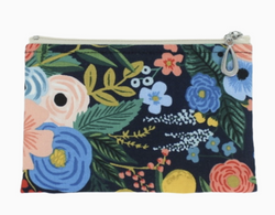 Navy Floral Cotton Coin Purse