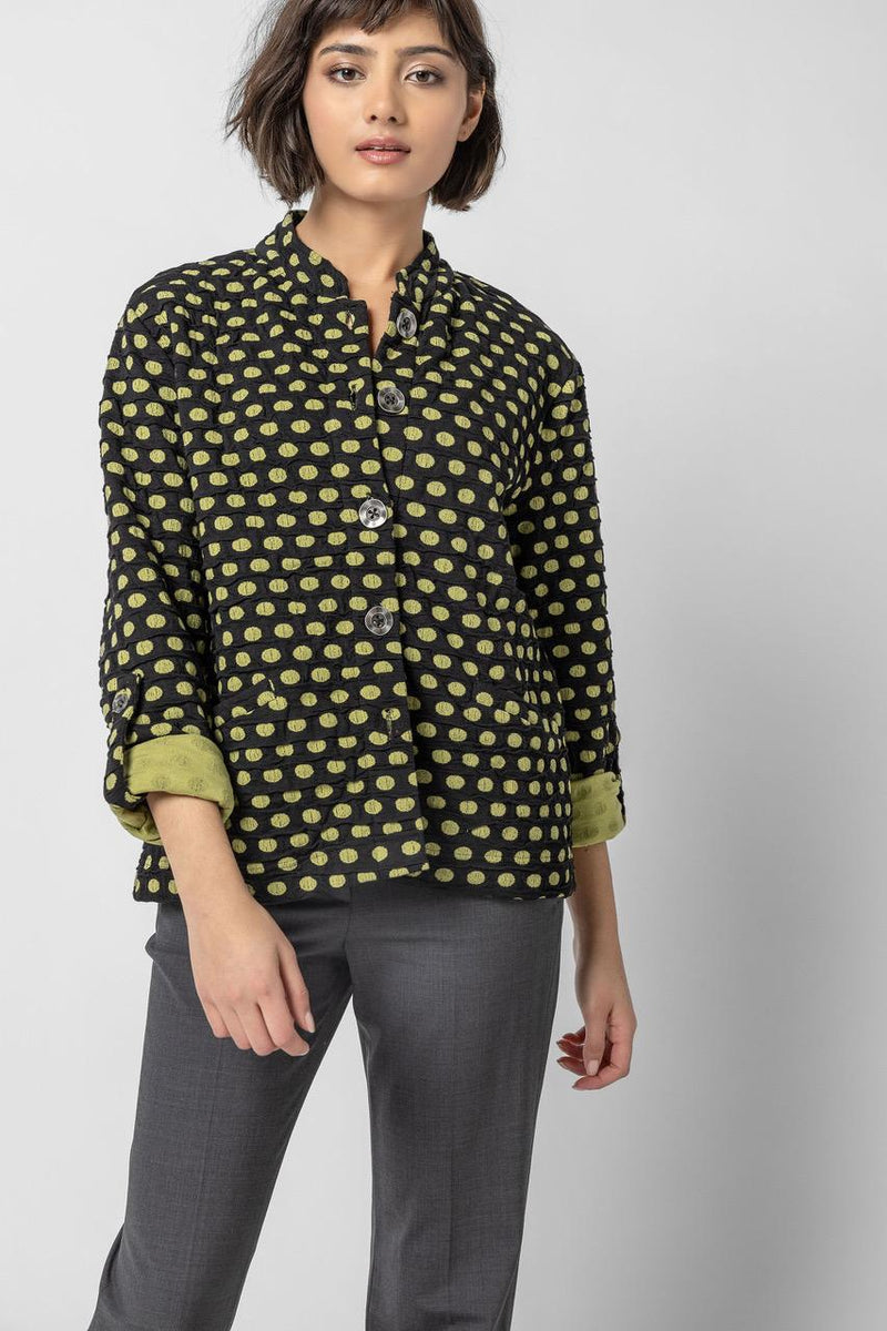 Lime Dot Button Jacket