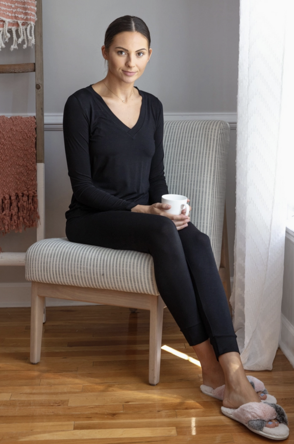 Black Bamboo Relaxed Top