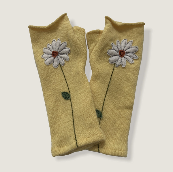 Yellow Daisy Cashmere Glove