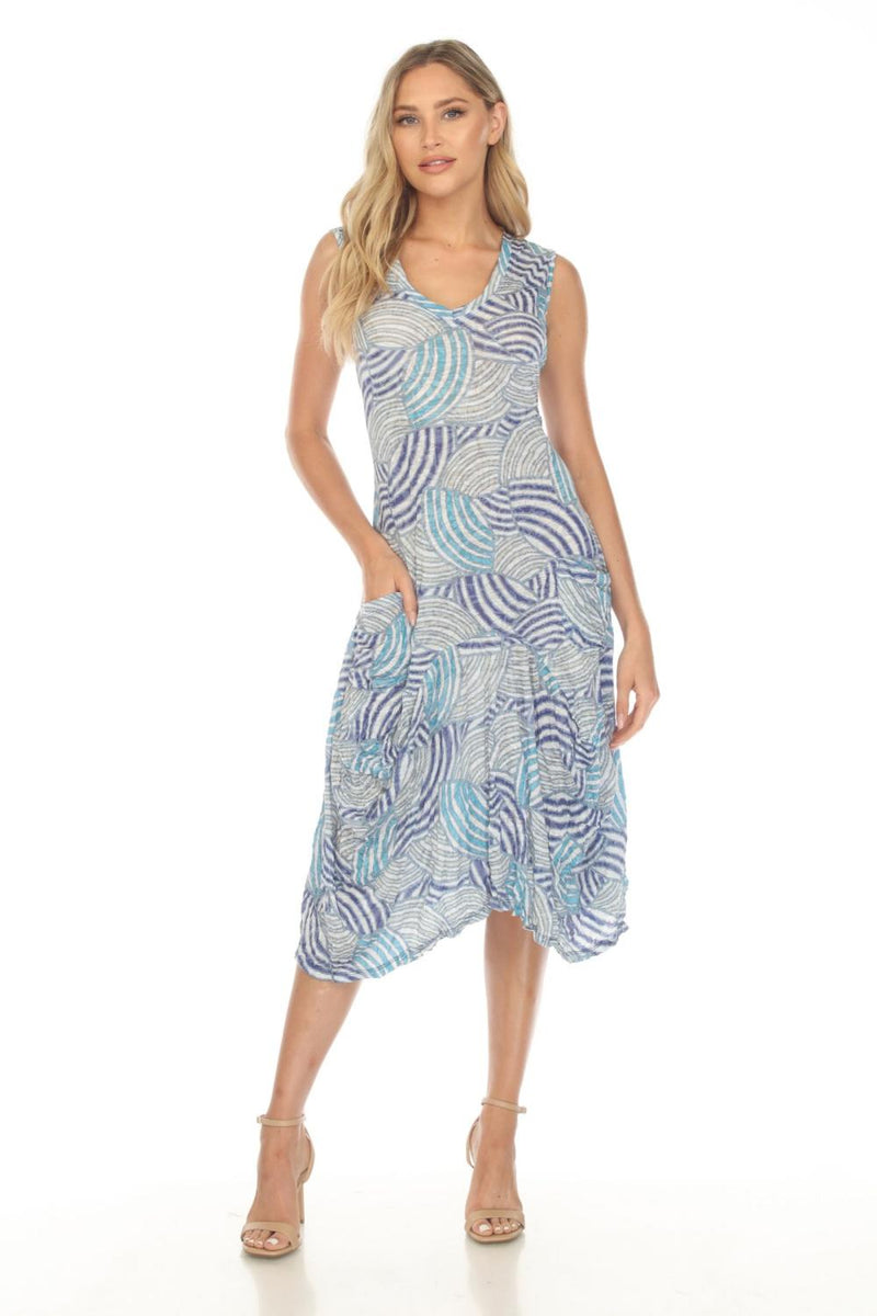 Blue Whirl Pocket Dress