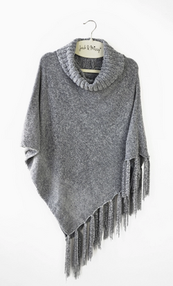 Grey Chenille Poncho