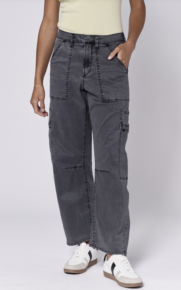 Charcoal Cropped Baggy Pant