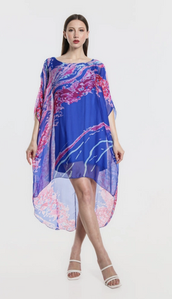 Cobalt Lava Hi-Low Silk Dress