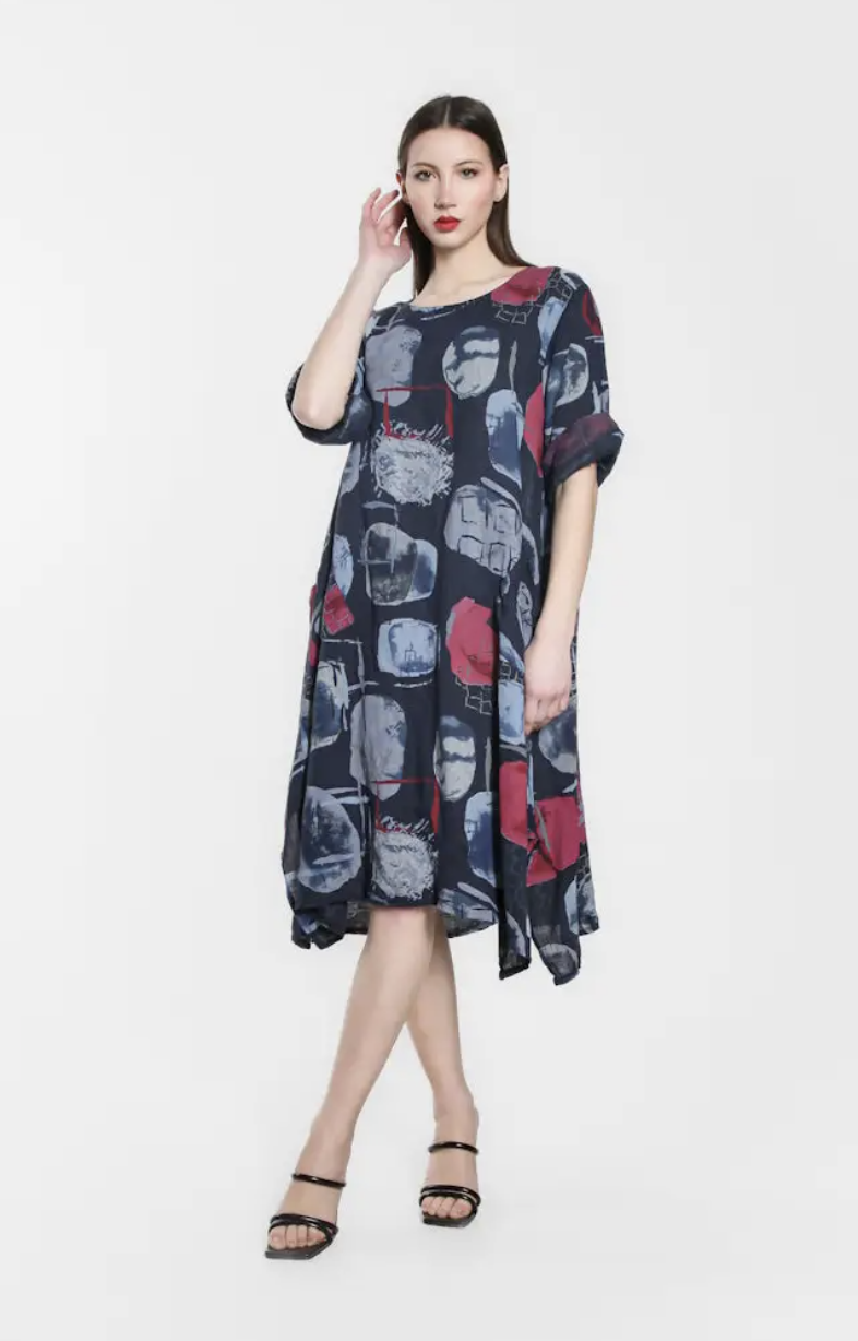 Gem Print Pocket Dress