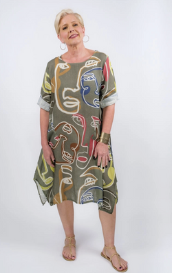 Olive Picasso Pocket Dress