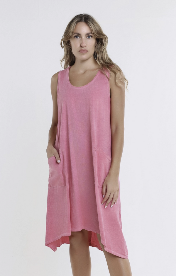 Strawberry Cotton Pocket Tank Dress