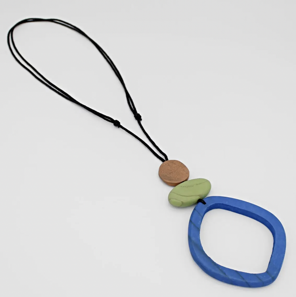 Blue Curved Circle Pendant