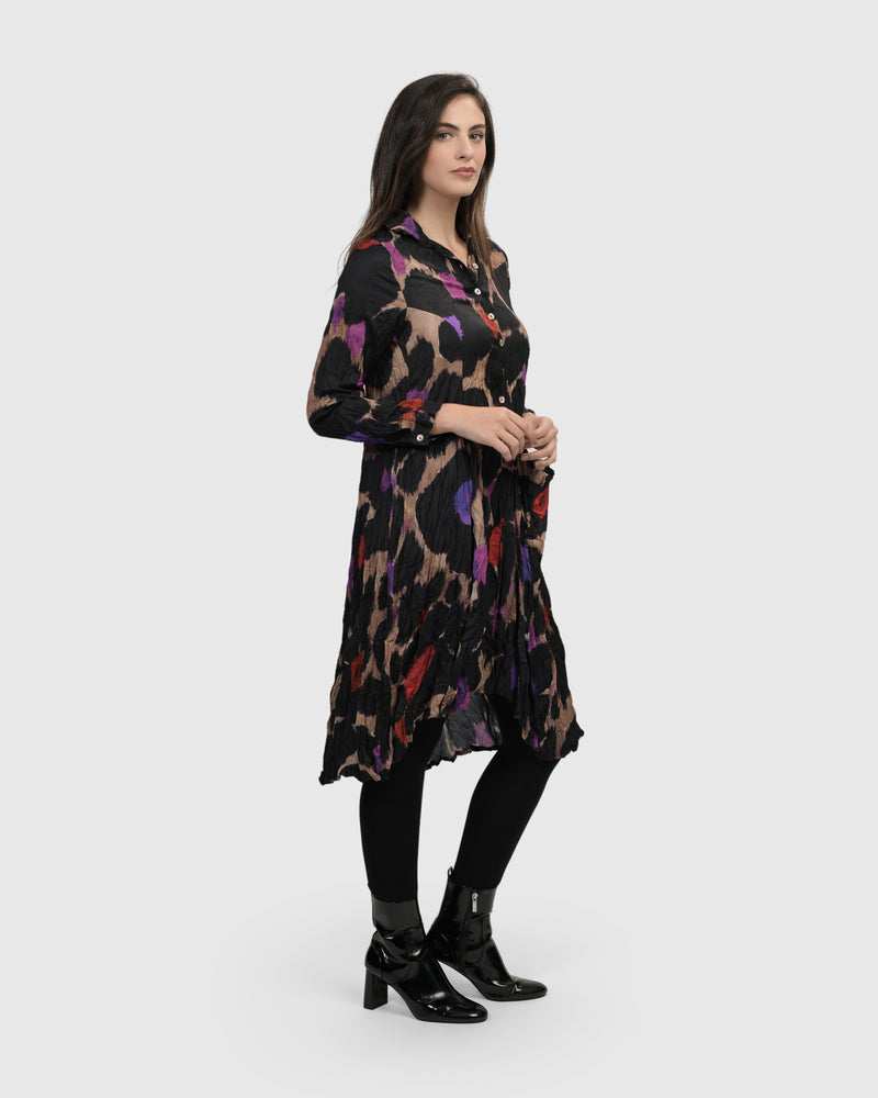 Abstract Button Dress